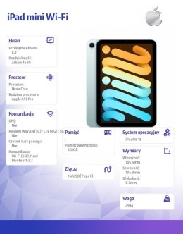 Apple IPad mini Wi-Fi 128GB Niebieski