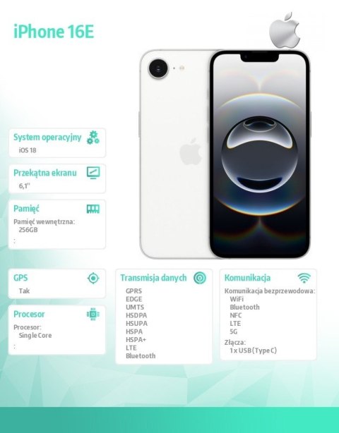 Apple IPhone 16E 256GB biały
