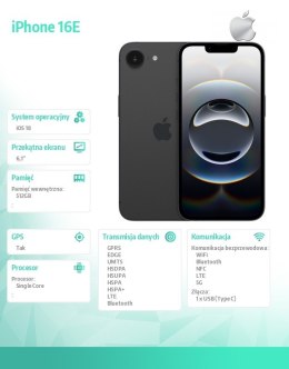 Apple IPhone 16E 512GB czarny