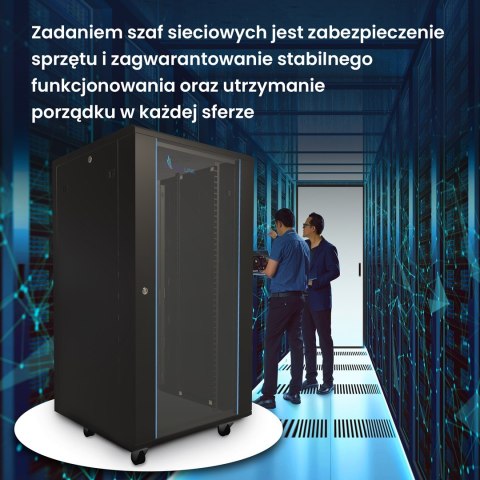 Extralink Szafa rack 27U 600x1000 Czarna stojąca