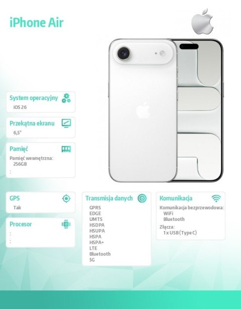 Apple IPhone Air 256GB Biały Obłok
