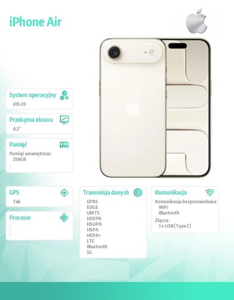 Apple IPhone Air 256GB Jasne Złoto
