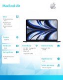 Apple MacBook Air 13.6: M2 8/8, 16GB, 256GB - Północ MC7X4ZE/A