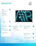 Apple MacBook Air 15.3 cala: M4 10/10, 16GB, 512GB - Srebrny