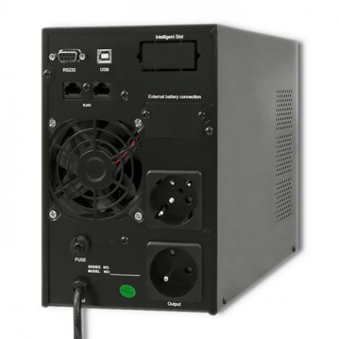 Qoltec 53042 zasilacz UPS Podwójnej konwersji (online) 1 kVA 800 W 2 x gniazdo sieciowe