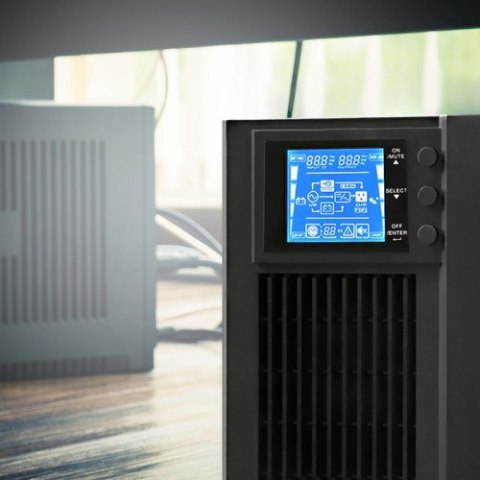 Qoltec 53042 zasilacz UPS Podwójnej konwersji (online) 1 kVA 800 W 2 x gniazdo sieciowe