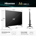 Telewizor Hisense 65A6Q LED 65'' 4K Ultra HD VIDAA Dolby Digital DVB-T2 Czarny