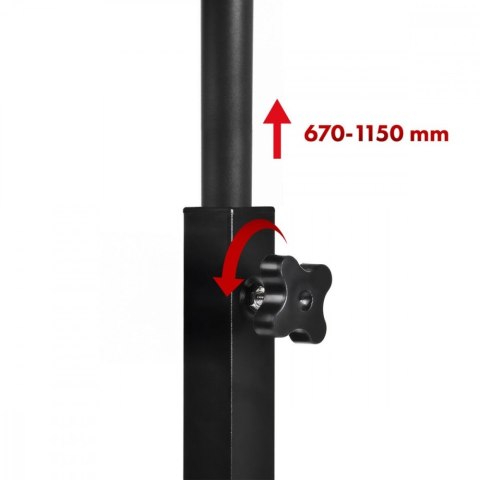 Maclean Mobilne biurko regulowane MC-124 B max 50kg, regulacja wysokości 67-115 cm, blat 80x60 cm