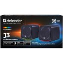 DEFENDER GŁOŚNIKI PC J3 2.0 6W LED USB CZARNE 65963