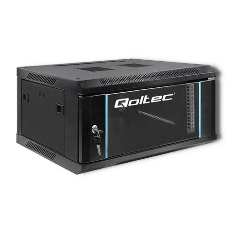 Qoltec Szafa RACK 19" | 4U | 600 x 280 x 450 | Czarna | Wisząca