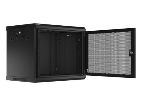 SZAFA INSTALACYJNA RACK WISZĄCA 19" 9U 600X450 CZARNA DRZWI PERFOROWANE LANBERG (FLAT PACK)