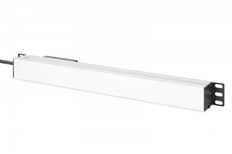 Digitus Listwa zasilająca PDU Rack 19" z wyłącznikiem nadprądowym Typ C 16A, 7 gniazd Schuko CEE 7/3 (45°), kabel 1,8m wtyk Unischuko CE