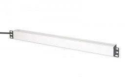 Digitus Listwa zasilająca PDU Rack (620mm) z zabezpieczeniem przeciwprzepięciowym + filtr EMI/RFI, 9 gniazd Schuko CEE 7/3 (45°), kabel 