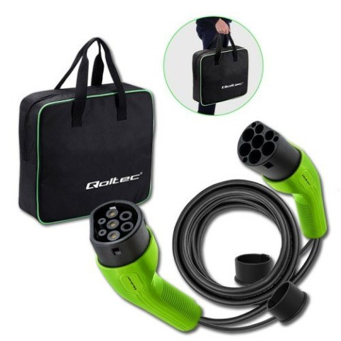 Kabel do ładowania pojazdów elektrycznych Qoltec 52472 Czarny Typ 2 5 m