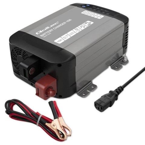 Qoltec Inteligentna ładowarka Monolith do akumulatorów LiFePO4 AGM GEL SLA | 10A | 24V