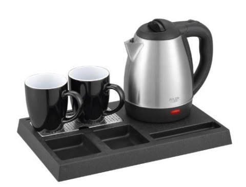 Adler Czajnik hotelowy 1.2l inox&tacka powitalna AD1354