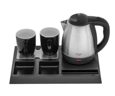 Adler Czajnik hotelowy 1.2l inox&tacka powitalna AD1354