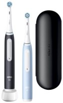 Szczoteczki - Oral-B iO 3 Matt Black/Ice Blue czarny/błękitny zestaw