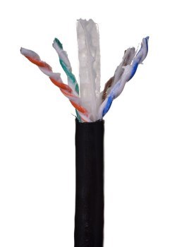 Kabel U/UTP A-LAN zewnętrzny żelowany 24 AWG KIU6OUTZ305 (UTP; 305m; kat. 6; kolor czarny)
