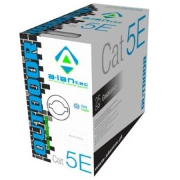 Kabel sieciowy A-LAN drut zewnętrzny żelowany 100% miedź KIU5OUTZ305 (UTP; 305m; kat. 5e; kolor czarny)