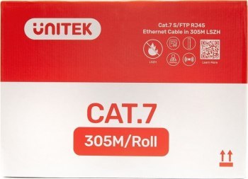 Unitek Kabel skrętka LSZH Cat. 7 S/FTP 305 m
