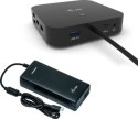 Replikator - i-tec USB-C Dual Display Docking Station 2x DP LAN AUDIO Power Delivery 100 W + i-tec Universal Charger 112 W - Sta