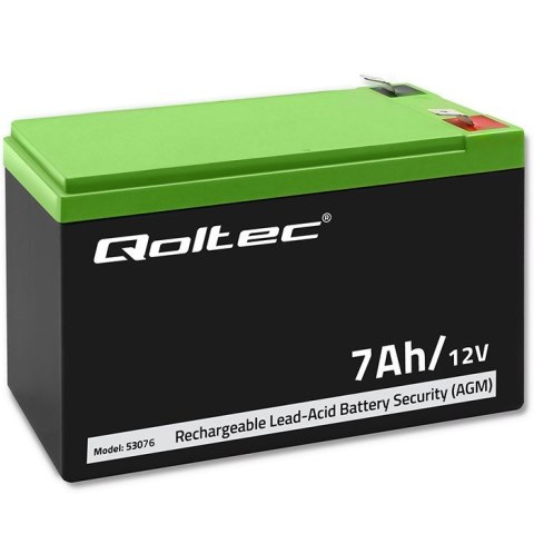 QOLTEC AKUMULATOR AGM 12V | 7AH | MAX. 105A | SECURITY