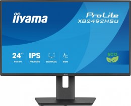 IIYAMA Monitor 24 cali XB2492HSU-B1 IPS,FHD,HDMI,DP,120Hz,300cd,4ms, cienkie ramki, 1500:1, ErP B, USB HUBx2