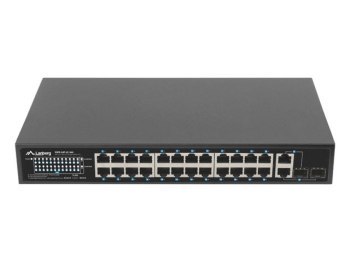 Lanberg switch 24x 100Mb PoE+/2x Combo niezarządzalny rack 19'' 360W