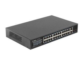 Lanberg switch 24x 100Mb PoE+/2x Combo niezarządzalny rack 19'' 360W