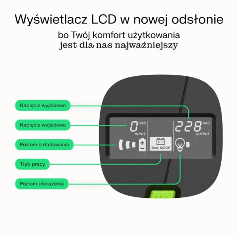 GREEN CELL UPS POWERPROOF 360W/650VA MODYFIKOWANA SINUSOIDA