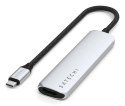 Satechi 4-w-1 USB-C Slim Multiport Adapter 4K - aluminiowy adapter do urządzeń mobilnych USB-C (USB-C, 4K HDMI, 2x USB-A) (silve