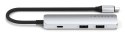 Satechi 4-w-1 USB-C Slim Multiport Adapter 4K - aluminiowy adapter do urządzeń mobilnych USB-C (USB-C, 4K HDMI, 2x USB-A) (silve