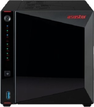 NAS Asustor AS5404T; Tower; 4x (3.5 SATA HDD/ 2.5 SSD); Intel Celeron N5105; 4GB DDR4 SODIMM (max. 16GB) 2x 2.5GbE  4x M.2 22