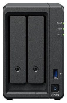 Synology DS725+ | 2-zatokowy serwer NAS, AMD Ryzen, 4GB RAM, 2.5GbE i 1GbE RJ-45, 2x M.2 NVMe, Tower