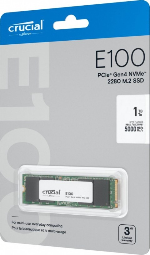 Crucial Dysk SSD E100 1TB M.2 NVMe 2280 PCIe 4.0 5000/4500 MB/s