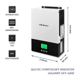 Qoltec Hybrydowy inwerter solarny Off-Grid 2KVA 1.5kW 80A MPPT Sinus
