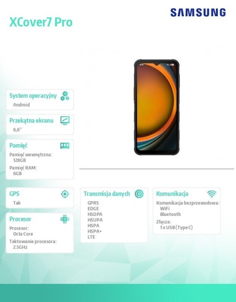 Samsung Smartfon Xcover Pro 7 DualSIM G766 6/128GB Enterprise Edition czarny