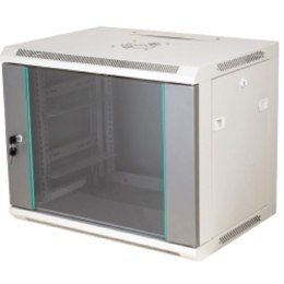 Szafa jednosekcyjna A-LAN SW-18U-600-450-N-DSJ-OP-RP-B-S (18U; 933mm / 600mm / 450 mm; wisząca; Otwierane, Szklane; 19''; kolor 