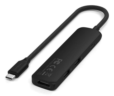Satechi 4w1 USB-C Slim Multiport Adapter 4K - aluminiowy adapter do urządzeń mobilnych USB-C (USB-C, 4K HDMI, 2x USB-A) (black)