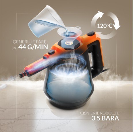 Adler Czyścik parowy z zestawem końcówek AD 7038bo