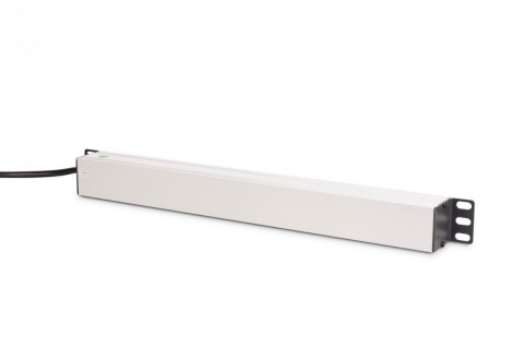 Digitus Listwa zasilająca PDU Rack 19" z zabezpieczeniem przeciążeniowym, 8 gniazd Schuko CEE 7/3 (45°), kabel 2m wtyk Unischuko, 16A, a