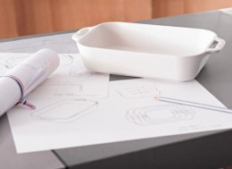 Prostokątny półmisek ceramiczny STAUB 40511-151-0 - biały 4.5 ltr