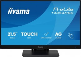 IIYAMA Monitor 21.5 cala T2254MSC-B2AG POJ.10PKT., IPS, POWŁOKA AG, 300cd, FHD, HDMI, DP, 2xUSB, 7H