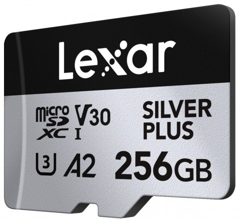 Lexar Karta pamięci microSD 256GB C10 A2 U3 V30 205/150MB/s Silver Plus