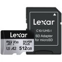 Lexar Karta pamięci microSD 512GB C10 A2 U3 V30 205/150MB/s Silver Plus