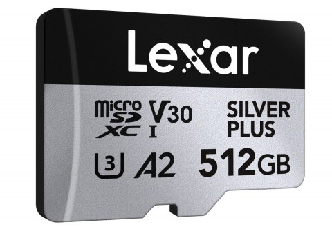 Lexar Karta pamięci microSD 512GB C10 A2 U3 V30 205/150MB/s Silver Plus
