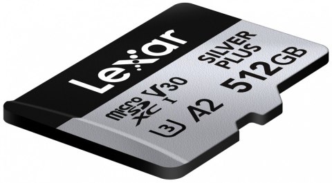 Lexar Karta pamięci microSD 512GB C10 A2 U3 V30 205/150MB/s Silver Plus