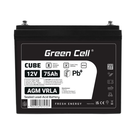 Green Cell Akumulator AGM VRLA 12V 75Ah IP54