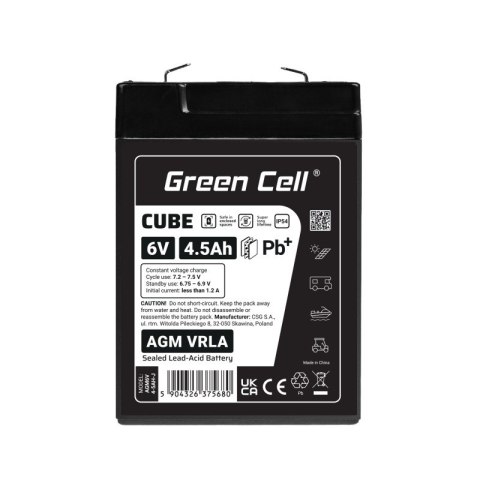 Green Cell Akumulator AGM VRLA 6V 4,5Ah IP54